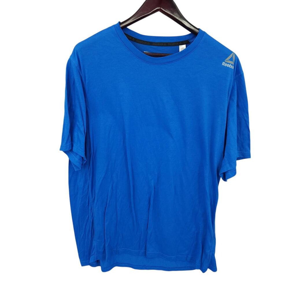 Reebok T‎ Shirt Mens 2XL Blue Supremium Tee Speed Wick Short Sleeve Running